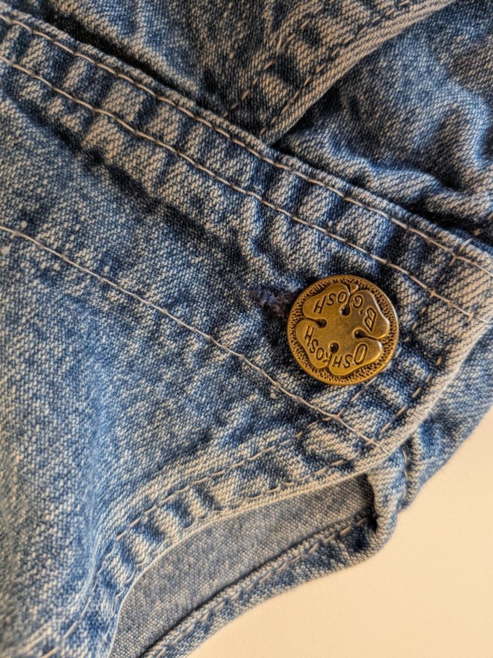 VTG 1980s OshKosh B'Gosh Denim Vestbak Overalls - Made in USA (Size 12M) - Picture 5 of 7